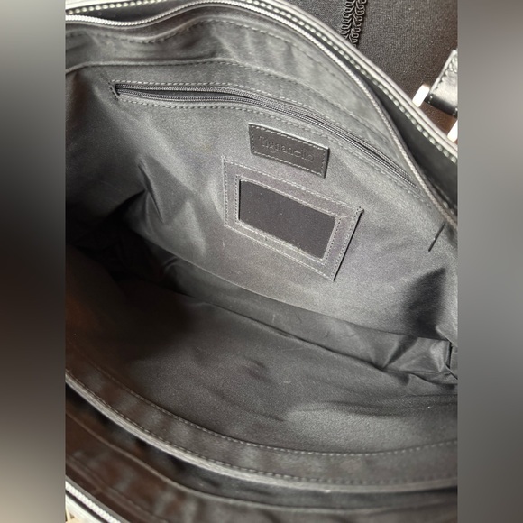 Tignanello Soft Black Leather Business Tote purse bag - Picture 5 of 10